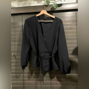 J. Crée faux wrap péplum top